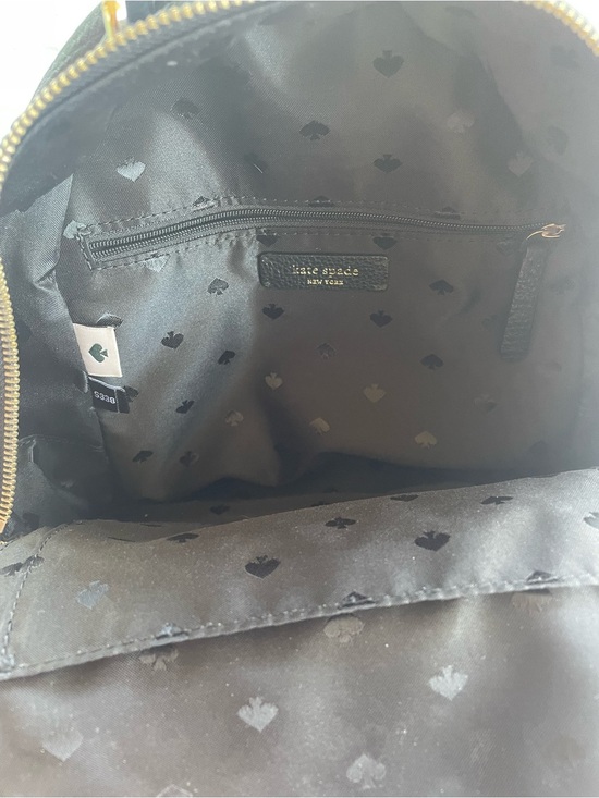 Kate Spade Black Pebbled Leather Mini Backpack Gold Zip Bag Purse main image 4
